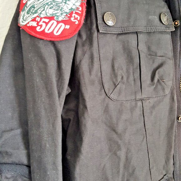 SUPERDRY LIMITED BOMBER RACING MOTO JACKET NWT Sz XXL Black - Picture 5 of 7